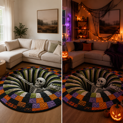 🔥🎃3D Skeleton Vortex Rug – Freak Out Your Guests This Halloween