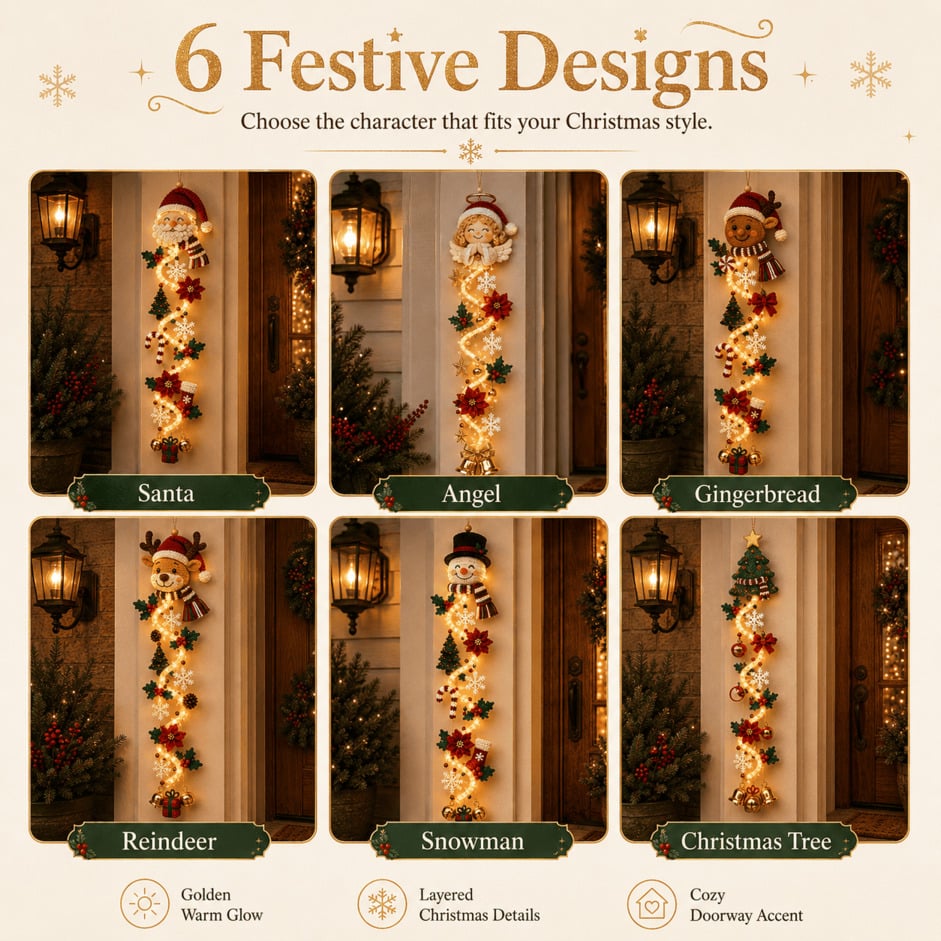⏳ 50% OFF TODAY – 🎄 Glowing Christmas Door Hanger | Light Up Your Doorway with Christmas Magic✨