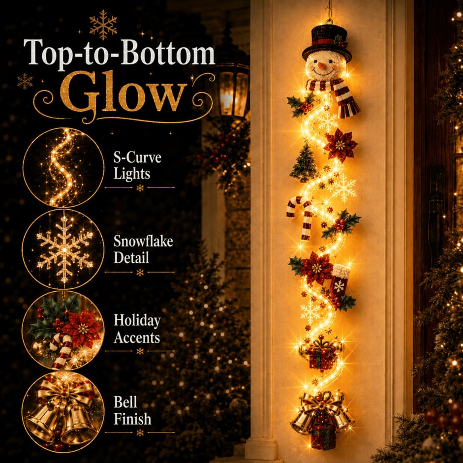 ⏳ 50% OFF TODAY – 🎄 Glowing Christmas Door Hanger | Light Up Your Doorway with Christmas Magic✨