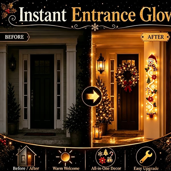 ⏳ 50% OFF TODAY – 🎄 Glowing Christmas Door Hanger | Light Up Your Doorway with Christmas Magic✨